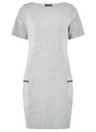 Dorothy Perkins Light Grey Zip Pocket Shift Dress
