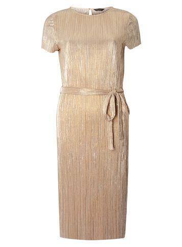 Dorothy Perkins Gold Plisse Shift Dress