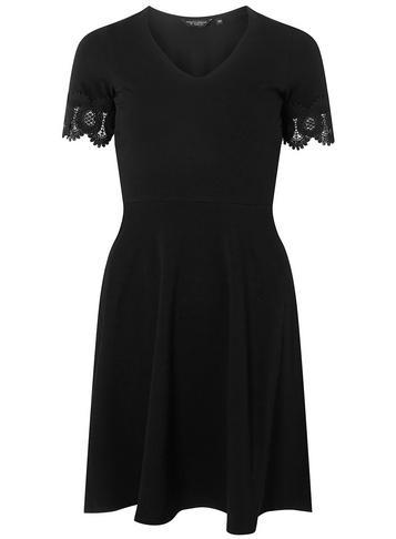 Dorothy Perkins Black V-neck Fit And Flare Dress