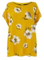 Dorothy Perkins *dp Curve Ochre Floral Zip Back T-shirt