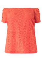 Dorothy Perkins Dp Curve Coral Lace Bardot Top