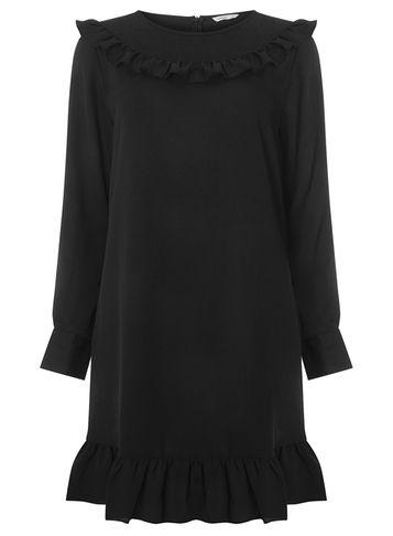 Dorothy Perkins *only Black Georgia Ruffle Shift Dress