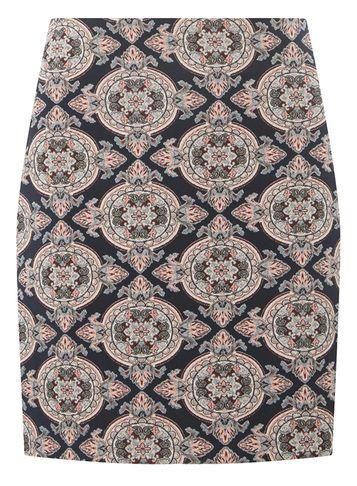Dorothy Perkins Petite Navy Paisley Jacquard Mini Skirt