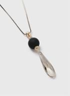 Dorothy Perkins Black Long Ball And Stone Necklace