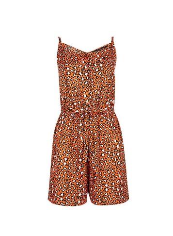 Dorothy Perkins Orange Strappy Button Down Playsuit