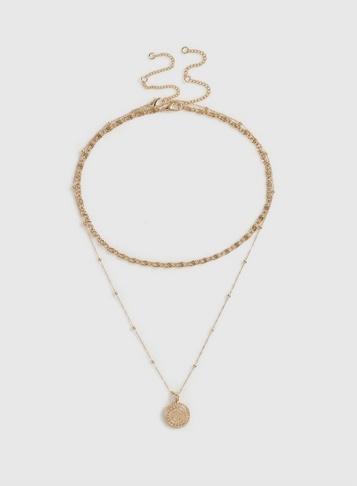 Dorothy Perkins Gold Chunky Layered Coin Necklace