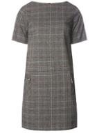 Dorothy Perkins Grey And Red Checked Shift Dress