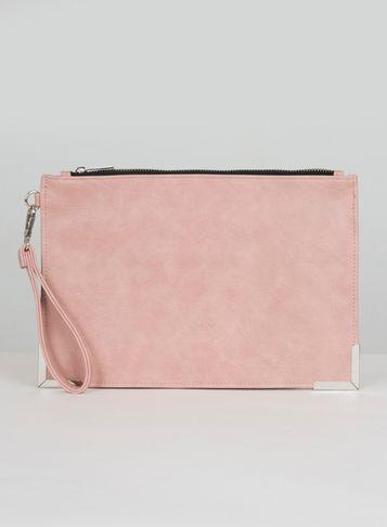 Dorothy Perkins *chi Chi London Pink Zip Up Clutch Bag