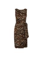 Dorothy Perkins Chocolate Tie Side Zebra Print Pencil Dress