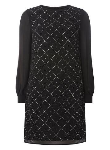 Dorothy Perkins Black Diamante Embellished Shift Dress