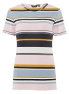 Dorothy Perkins *tall Multi Coloured Striped Frilled T-shirt