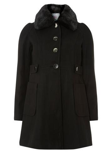 Dorothy Perkins Petite Black 'dolly Coat