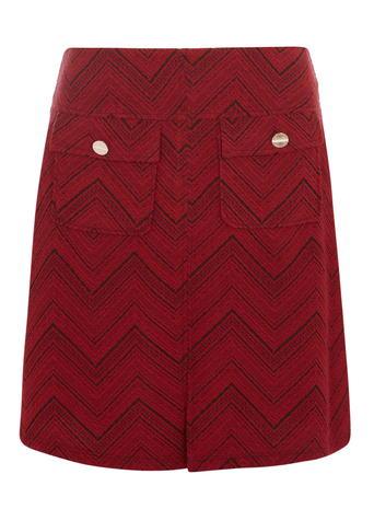 Dorothy Perkins Wine Chevron Textured Aline Mini Skirt