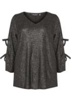 Dorothy Perkins *dp Curve Silver Sparkle Tie Sleeve Top