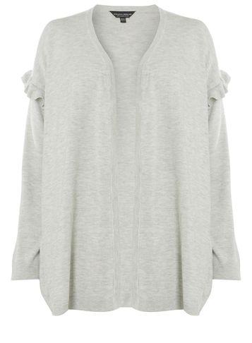 Dorothy Perkins Dp Curve Grey Frill Shoulder Cardigan