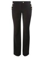 Dorothy Perkins Black Button Bootcut Trousers