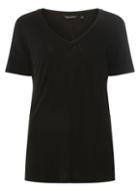 Dorothy Perkins Black Viscose V-neck T-shirt