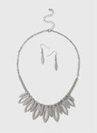Dorothy Perkins Silver Metal Necklace And Earrings Set