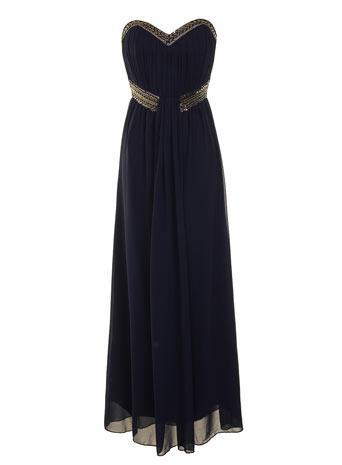 Dorothy Perkins Navy Embellished Maxi Dress