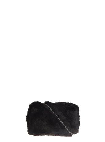Dorothy Perkins Black Faux Fur Box Clutch Bag