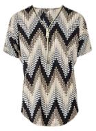 *izabel London Multi Coloured Zip Front Chevron Top