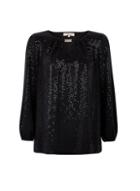 *billie & Blossom Tall Black Sequin Trim Blouse