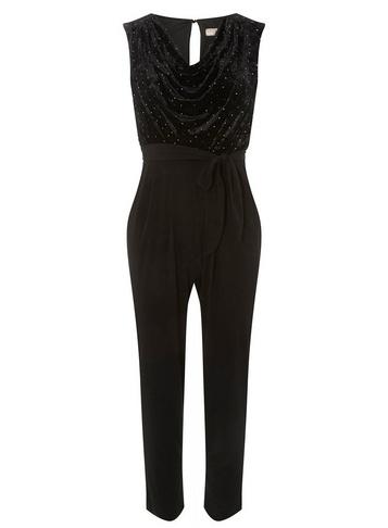 Dorothy Perkins *billie & Blossom Petite Black Cowl Neck Jumpsuit