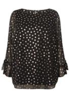 Dorothy Perkins Dp Curve Black Gold Spot Blouse