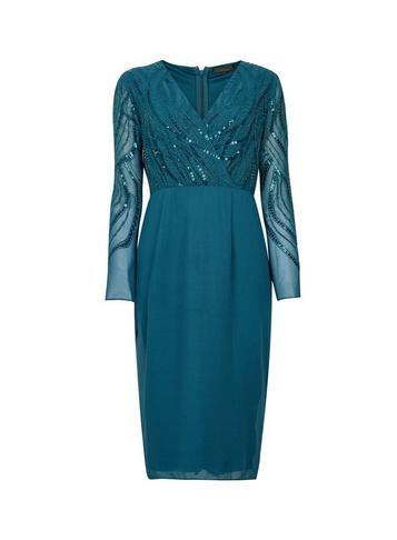 *showcase Green Georgie Wrap Midi Dress