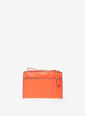 Dorothy Perkins Orange Double Zip Wristlet