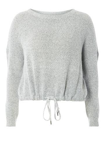 Dorothy Perkins *noisy May Grey Tie Knitted Jumper