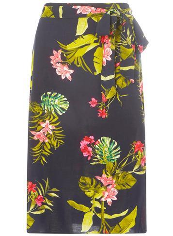 Dorothy Perkins Navy Floral Print Midi Skirt