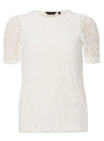 Dorothy Perkins Ivory Puff Sleeve Lace Top