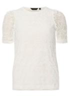 Dorothy Perkins Ivory Puff Sleeve Lace Top