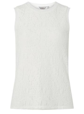Dorothy Perkins Petite Ivory Lace Trim Shell Top