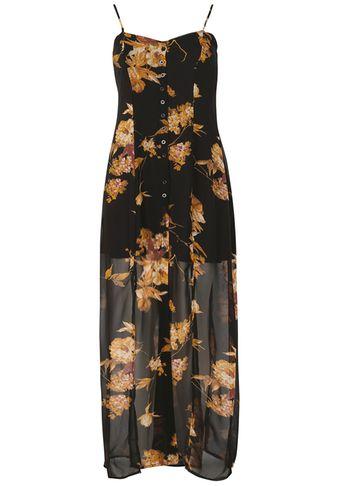 Dorothy Perkins *izabel London Black Floral Print Maxi Dress