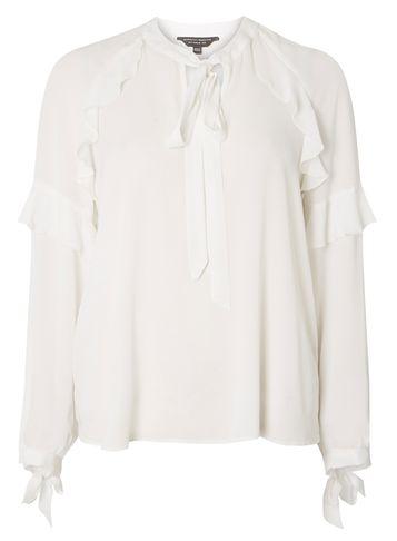 Dorothy Perkins Ivory Ruffle Pussybow Top
