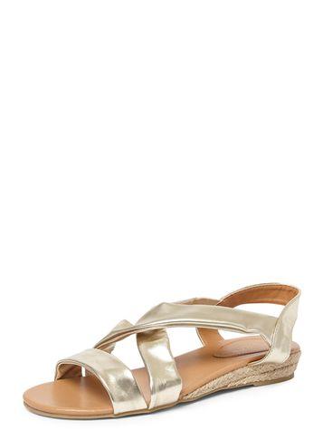 Dorothy Perkins Wide Fit Gold 'flavour' Wedge Sandals