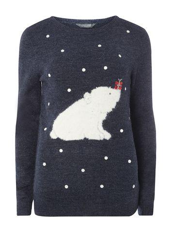 Dorothy Perkins *tall Blue Polar Bear Jumper