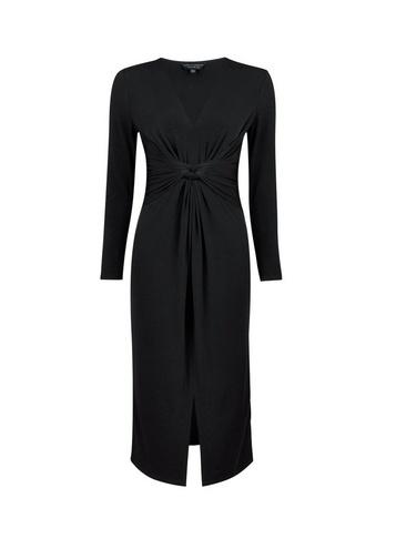 Dorothy Perkins Black Manipulated Waist Midi Dress