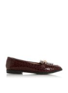 *head Over Heels By Dune Burgundy Giles Ladies Flat Shoes