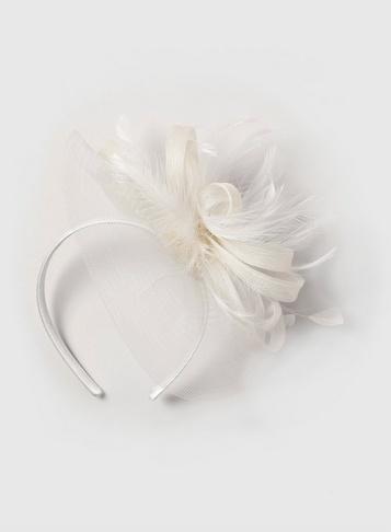 Dorothy Perkins Cream Feather Mesh Fascinator