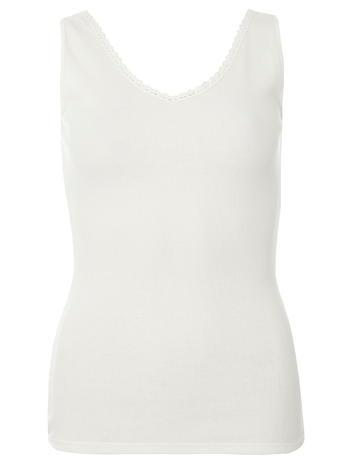 Dorothy Perkins Lace Trim Rib Textured Vest Top