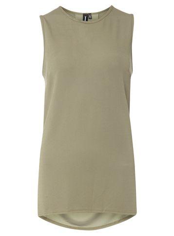 Dorothy Perkins *izabel London Khaki Boxy Fit Slits Top