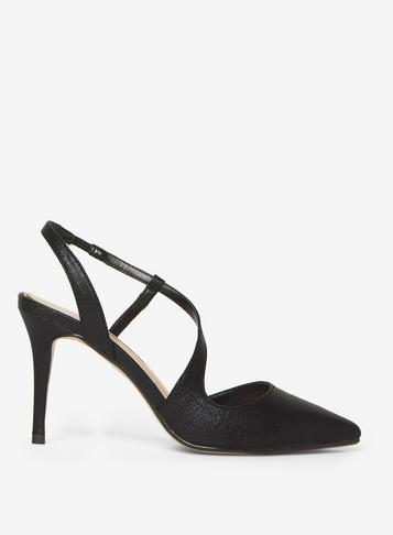 Dorothy Perkins Black Pu 'granite' Court Shoes