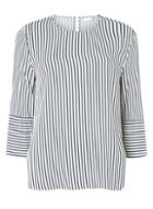 Dorothy Perkins *vila White And Navy Striped Top