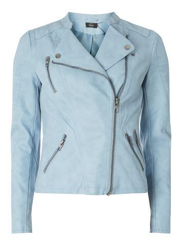 Dorothy Perkins *only Blue Faux Leather Biker Jacket