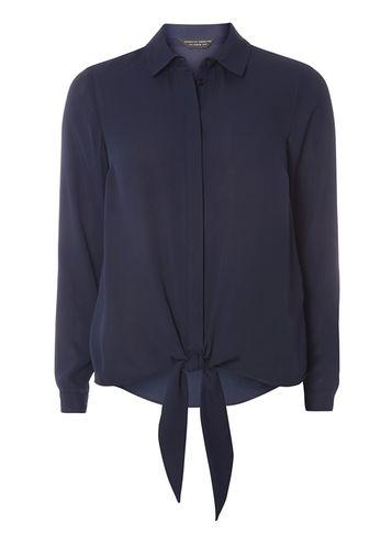 Dorothy Perkins Navy Knot Detail Shirt