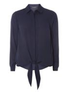 Dorothy Perkins Navy Knot Detail Shirt