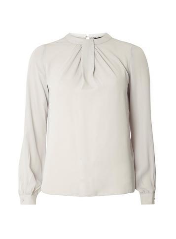 Dorothy Perkins *tall Silver Pleated Neck Top